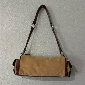 Vintage Amanda Smith Tan and Brown Belt Bag with Elegant Design